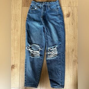 Nasty Gal Distressed Blue Jeans
